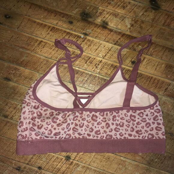 Kindley Yours L mauve cheetah spots sports bra - Picture 2 of 3